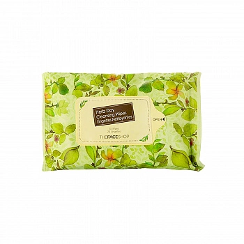 Очищающие салфетки для снятия макияжа 20шт Herb Day Cleansing Tissue 20ea