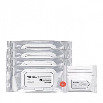 Набор салфеток для снятия макияжа 200шт Pro Clean Soft Cleansing Tissue Set 200ea