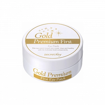 Гидрогелевые патчи для кожи вокруг глаз с микрочастицами золота 24K Gold Premium First Eye Patch